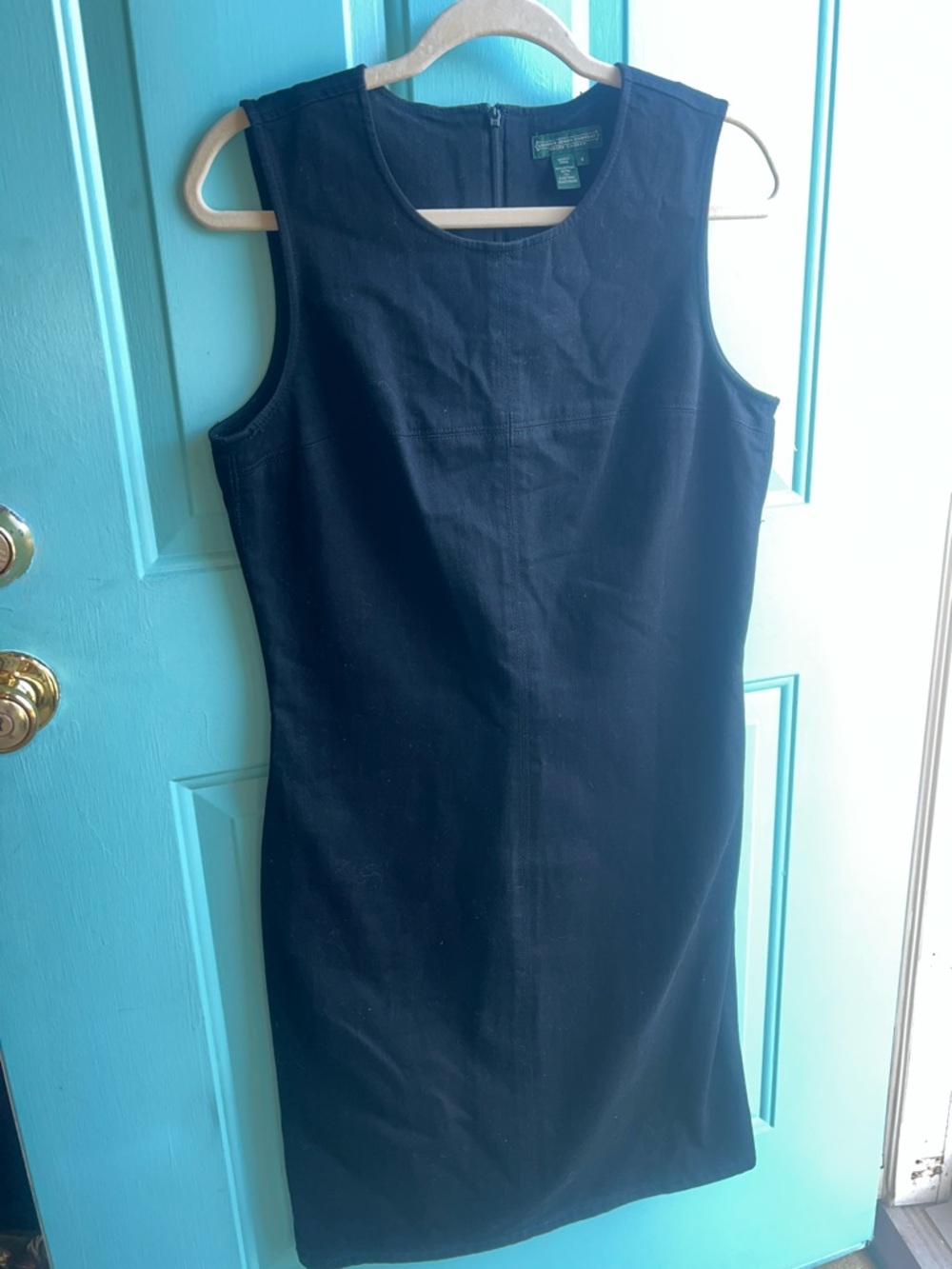 Ralph Lauren jean and company Sleeveless Black midi JEAN Dress 👗 size 8